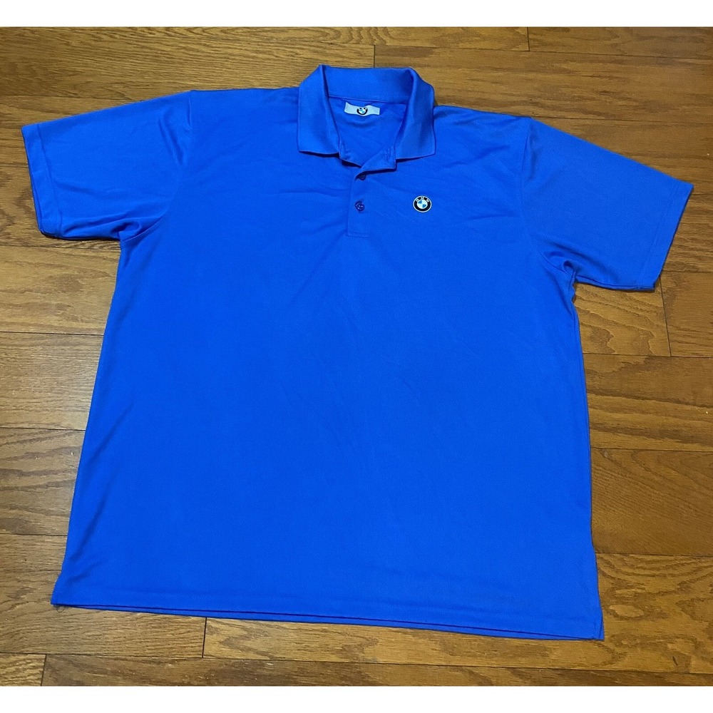 Men's Blue Golf Shirt Polo BMW Comfort Zone‎ Camp XL Embroidered